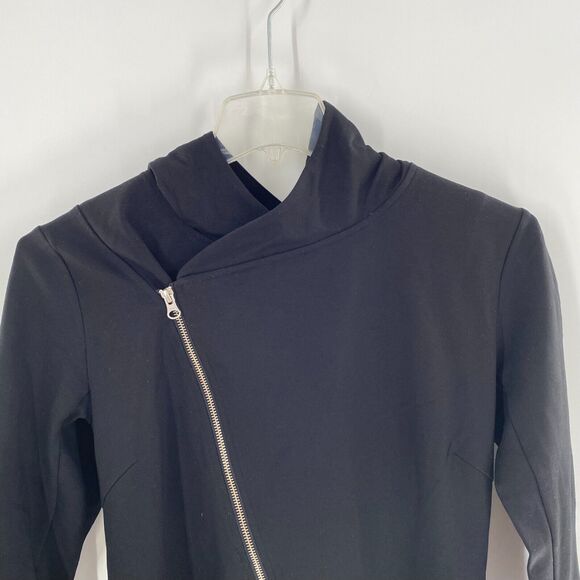 Betabrand Work Hard Play Hard Hooded Asymmetrical Zip Jacket Black Sz S Athletic - Picture 5 of 14